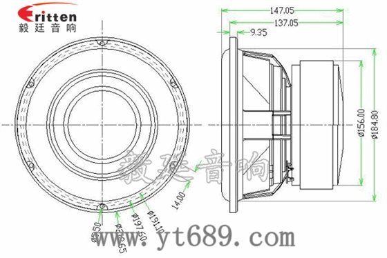 8''250w 重低音喇叭成品图