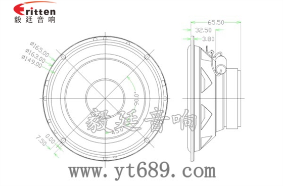 6.5寸25芯30瓦全频喇叭成品图