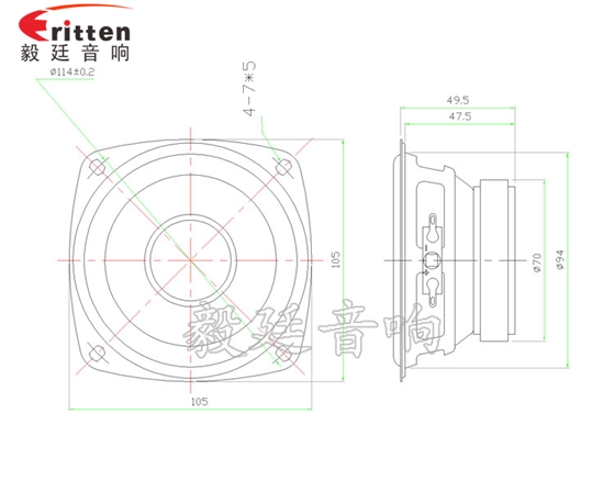 78mm15w内磁全频喇叭成品图